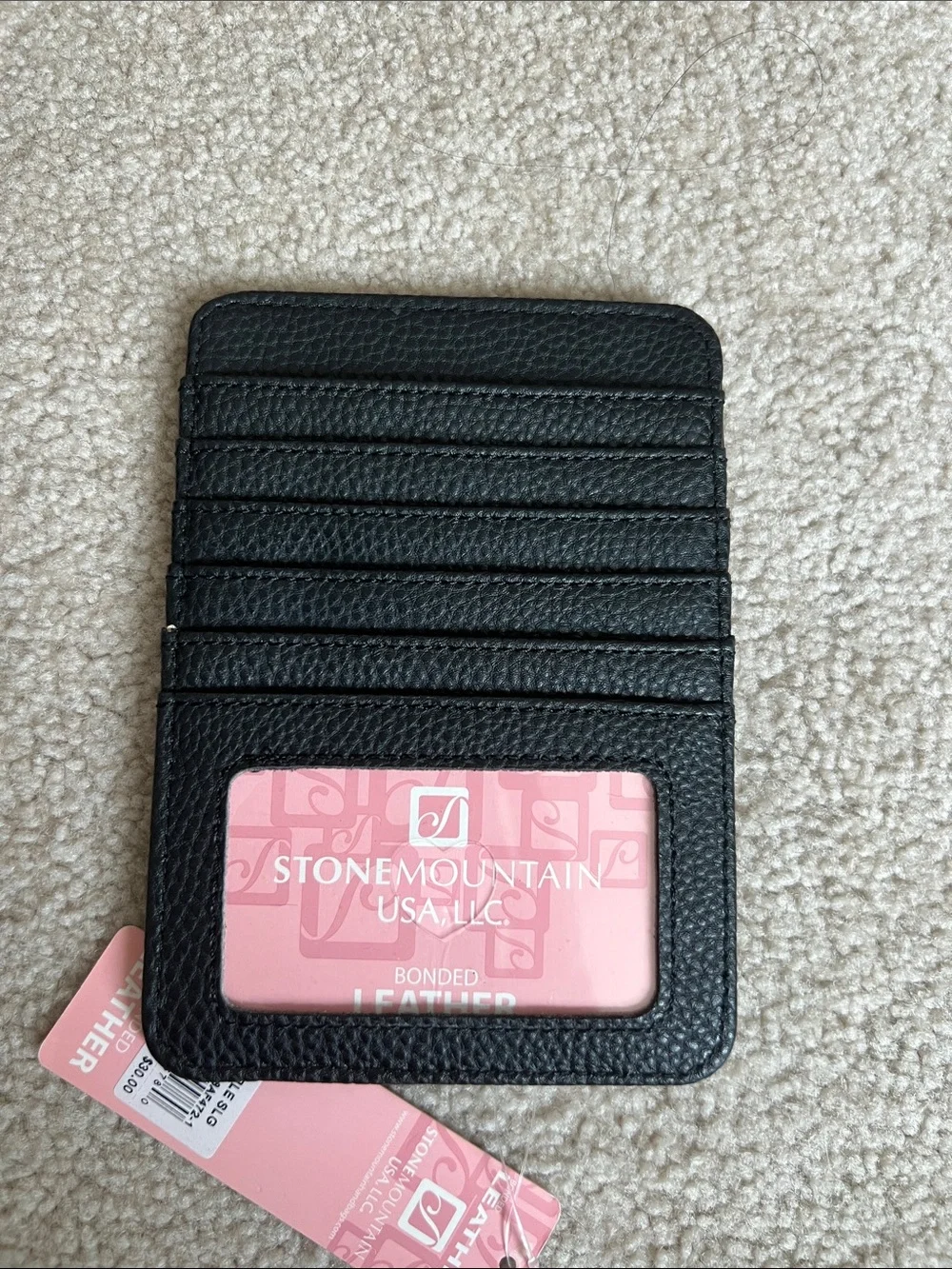 Stone Mountain Accessories Black Pebbled Leather Card & Key Holder